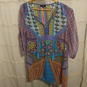 Tolani silk geometric dress